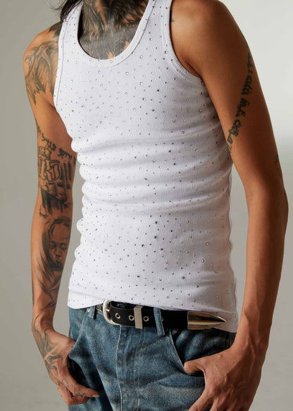 Studs Rhinestone Tank Top WN25551