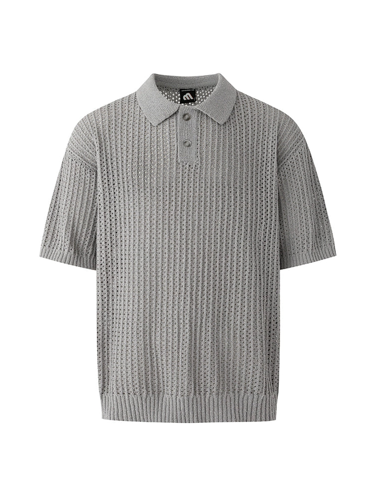 Breathable Collar Oversize Short Sleeve Polo Shirt WN20303