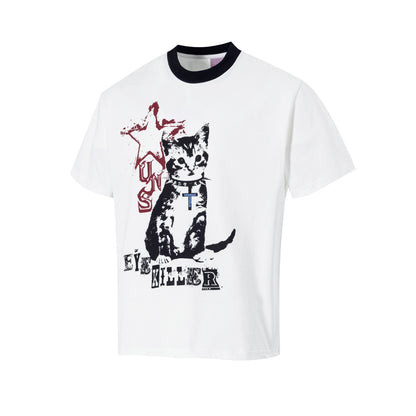 Painting Cat Graphic Short Sleeve T-Shirt WN26051