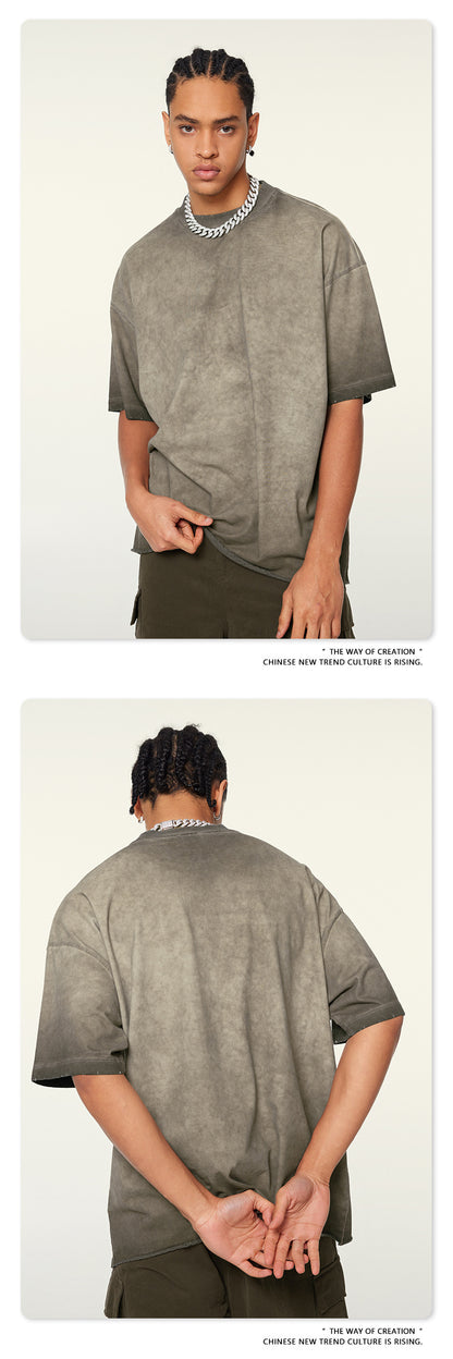 Washed Oversize Damage Short-sleeve T-shirt WN6451