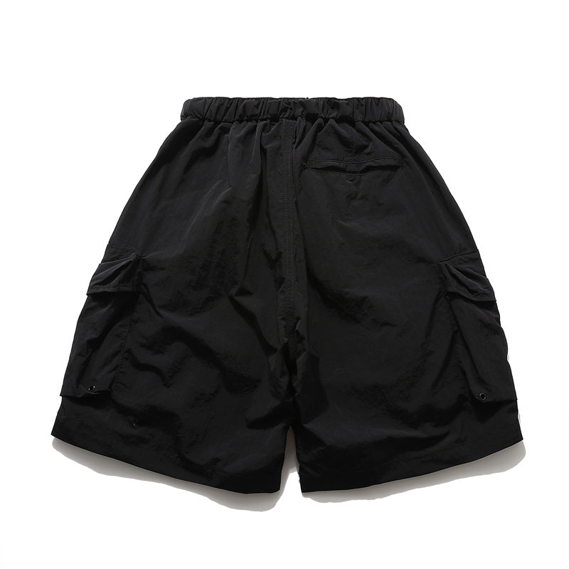 Multi-Pocket Wide Leg Cargo Half Pants WN26812