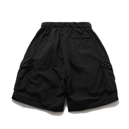 Multi-Pocket Wide Leg Cargo Half Pants WN26812