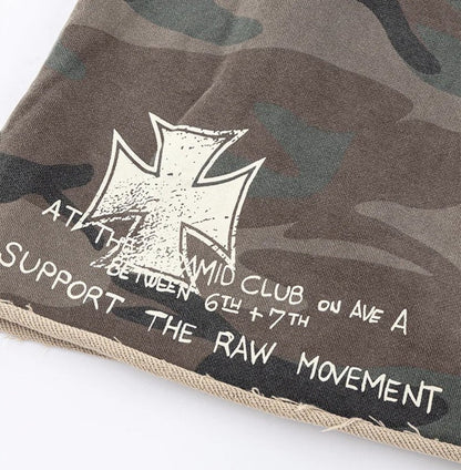 Camo Typography Graphic Sleeveless T-Shirt WN27985
