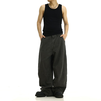 Wide Leg Straight Cargo Pants WN8271