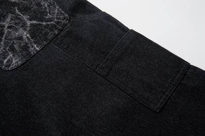 Heavy Wash Workwear Wide Leg Denim Jeans WN25653