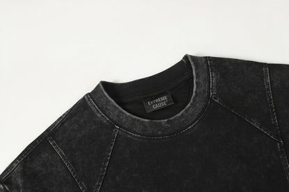 Washed Damage Pure Cotton Short Sleeve T-Shirt WN23055