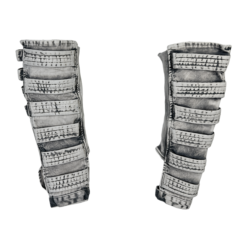 Washed Hollow-Out Deconstructed Long Fingerless Gloves WN21978