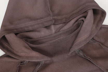 Heavyweight Washed Deconstructed Pullover Hoodie WN23059