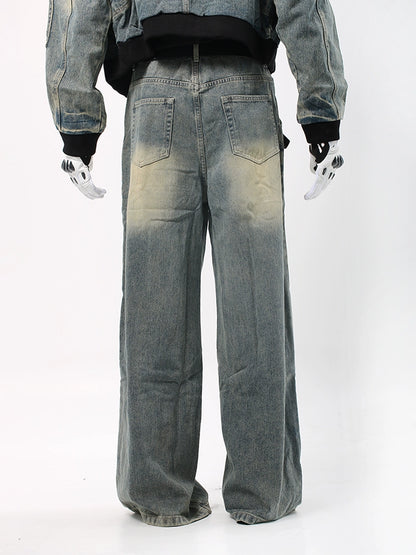 Washed Wide Leg Denim Jeans WN18704