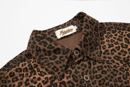 Leopard Heart Patch Short Sleeve Shirt WN25556