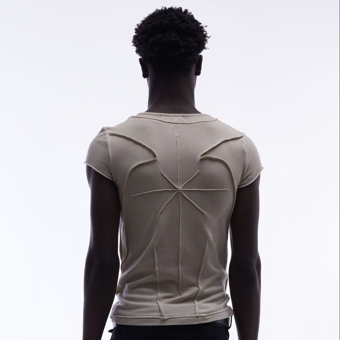Washed Deconstruction Layered Short Sleeve T-Shirt WN25810