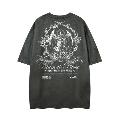 Thorn Letter Print Short Sleeve T-Shirt WN26959