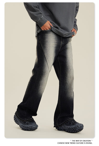 Washed Damage Flare Denim Jeans WN6415