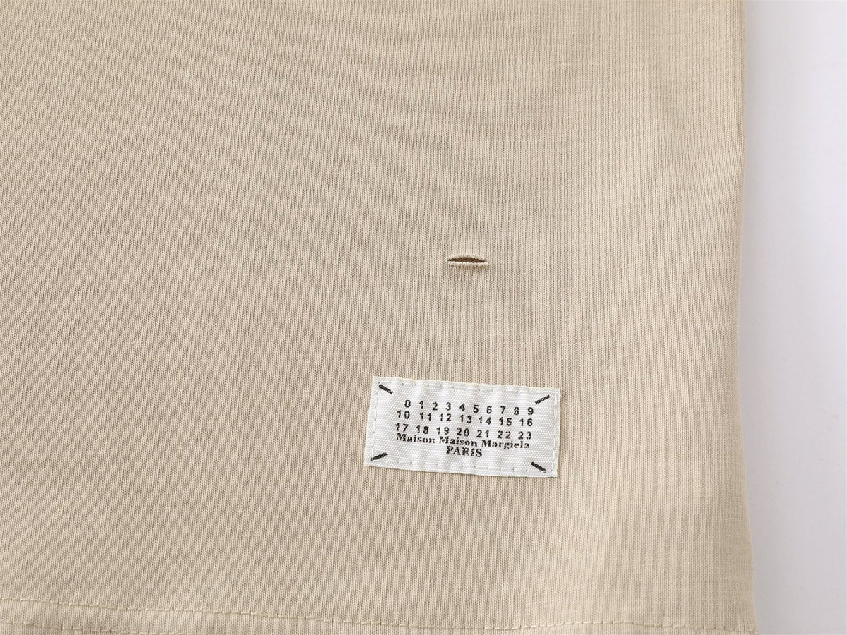 Damage Raw Hem Pocket Oversize Short Sleeve T-Shirt WN26864
