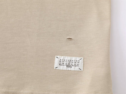 Damage Raw Hem Pocket Oversize Short Sleeve T-Shirt WN26864