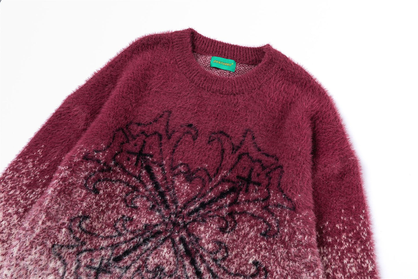 Tie-Dye Gradient Mohair Jacquard Oversize Knit Sweater WN11524