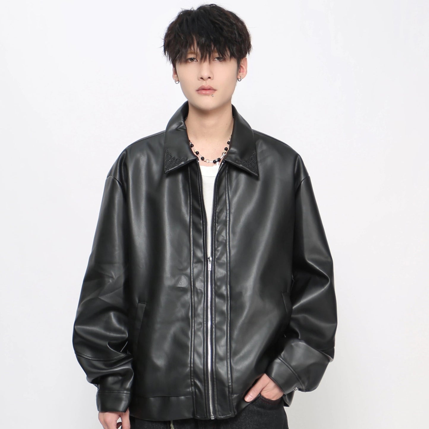 PU Leather Zipper Jacket WN21023