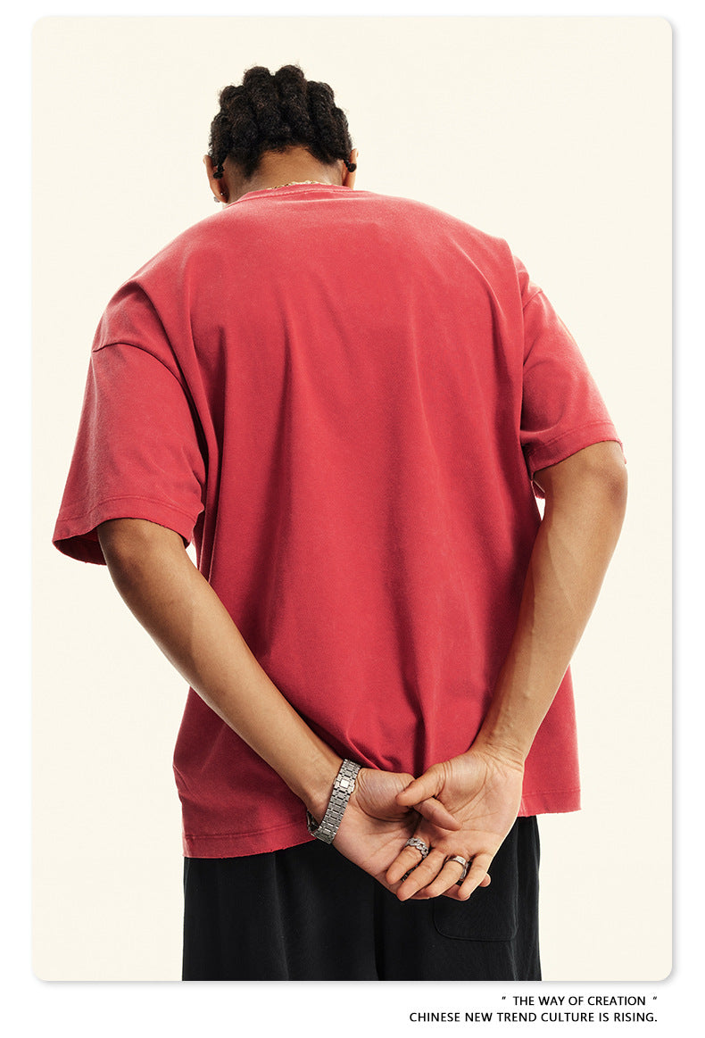 Washed Oversize Short-sleeve T-shirt WN6455