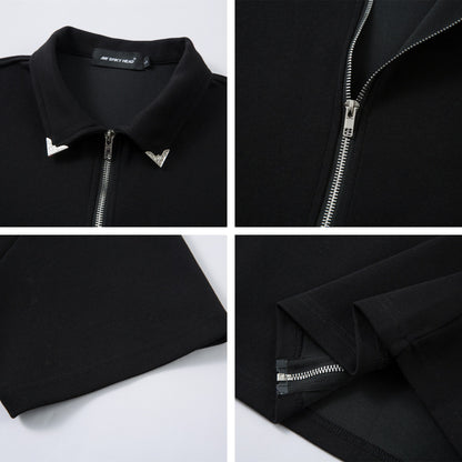 Full Zip Polo Collar Short Sleeve Shirt WN26805