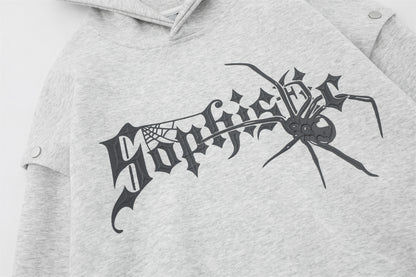 Detachable Sleeve Oversize Pullover Hoodie WN11113