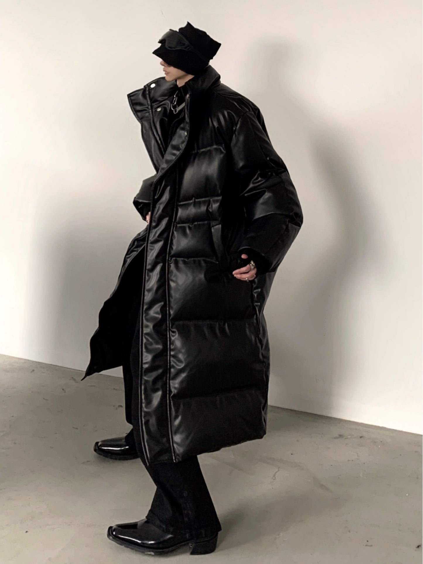 PU Leather Thick Puffer Coat WN9102