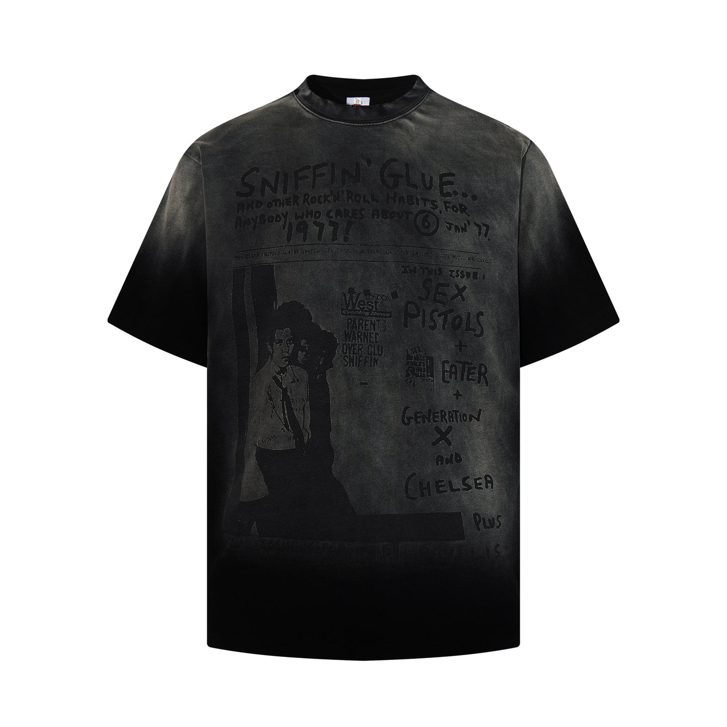 Washed Portrait Graphic Short Sleeve T-Shirt WN25490