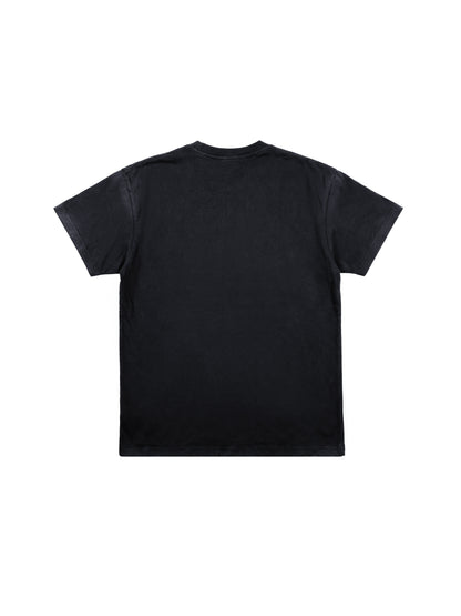 Washed Portrait Letter Print Short Sleeve T-Shirt WN27209
