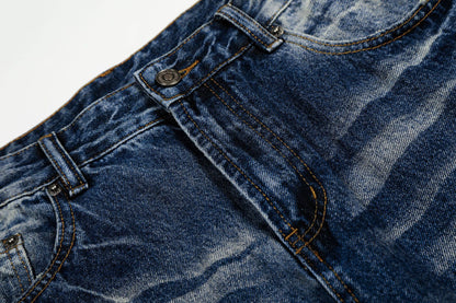 Washed Whiskers Flare Denim Jeans WN25832