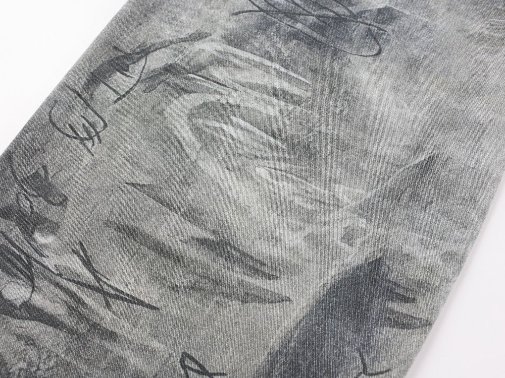 Print Graffiti Wide Leg Denim Jeans WN27844