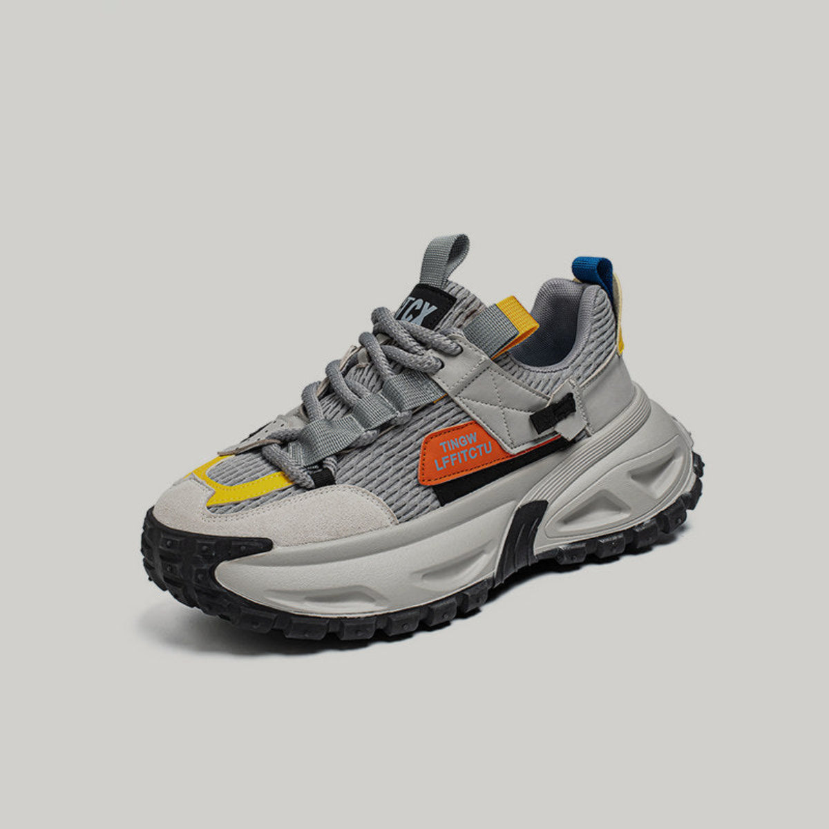 Color-Block Panel Trail Lace-Up Sneakers WN23454