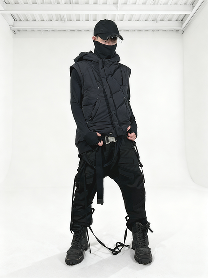 Asymmetric Detachable Hooded White Duck Down Jacket WN22005