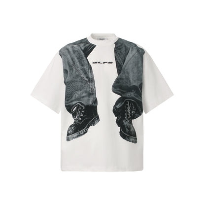 Pants Print Oversize Short Sleeve T-Shirt WN25823