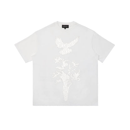 Bird Print Short Sleeve T-Shirt WN18881
