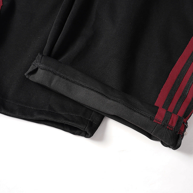 Stripe Embroidery Wide Leg Sweatpants WN28065