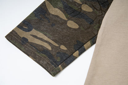 Fake Layered Camo Damage Print Long Sleeve T-Shirt WN25740