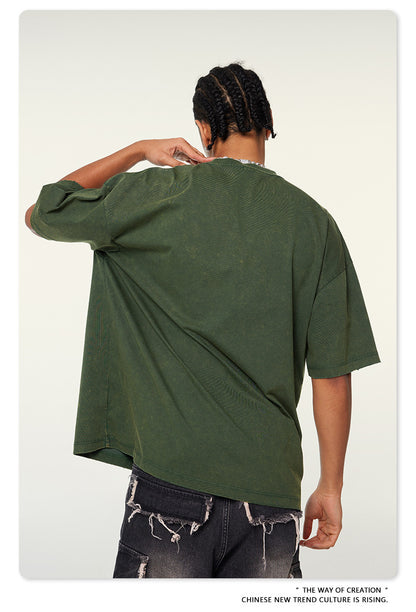 Washed Oversize Short-sleeve T-shirt WN6455