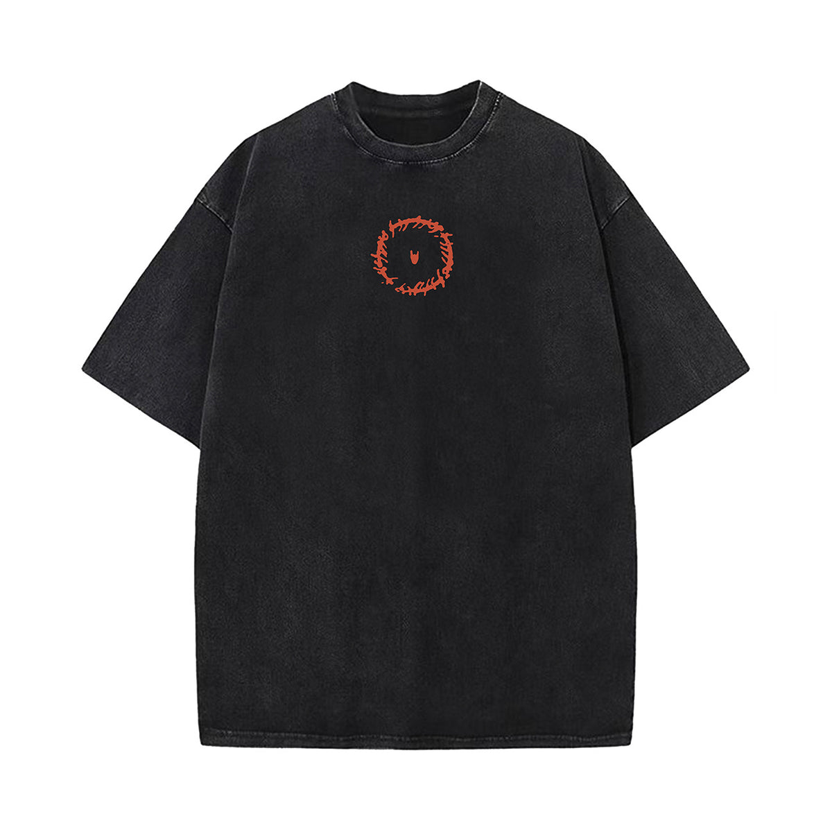 Washed Knight Print Oversize Short Sleeve T-Shirt WN26904