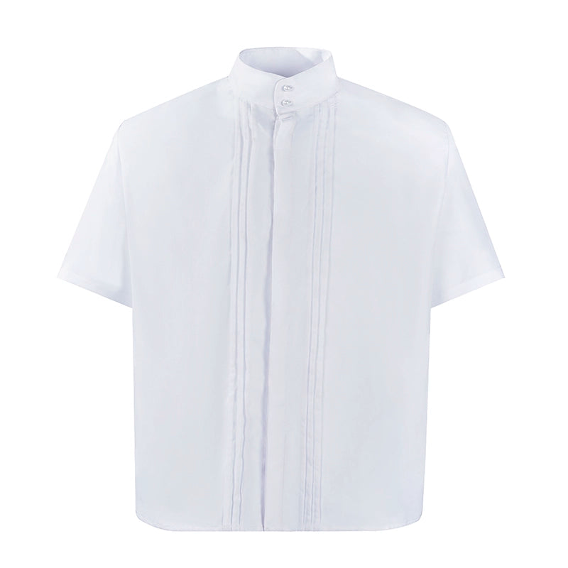 Stand Neck Button Up Short Sleeve Shirt WN6863
