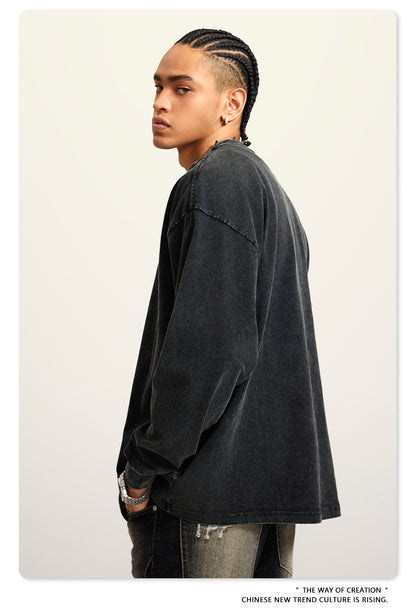 Oversize Washed Long-sleeve t-shirt WN6053