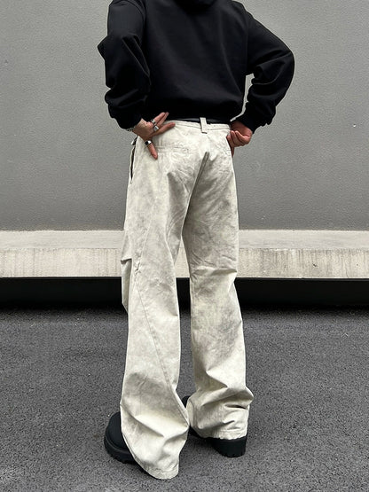 Marble Pattern Wide Leg Pants WN19543