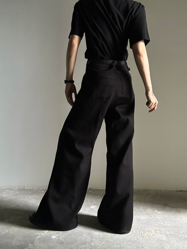 High-Waist Belted Wide Leg Trousers WN23125
