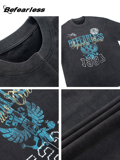 Washed Graphic Print Oversize Short Sleeve T-Shirt WN26305