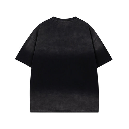Gradient Paint Letter Short Sleeve T-Shirt WN26957