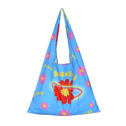 Hand-Painted Floral Print Shoulder Tote Bag WN20215