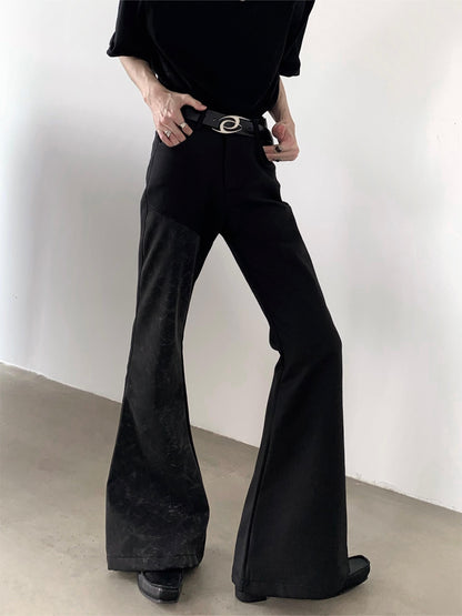 Snake Pattern Draping Flare Trousers WN15413