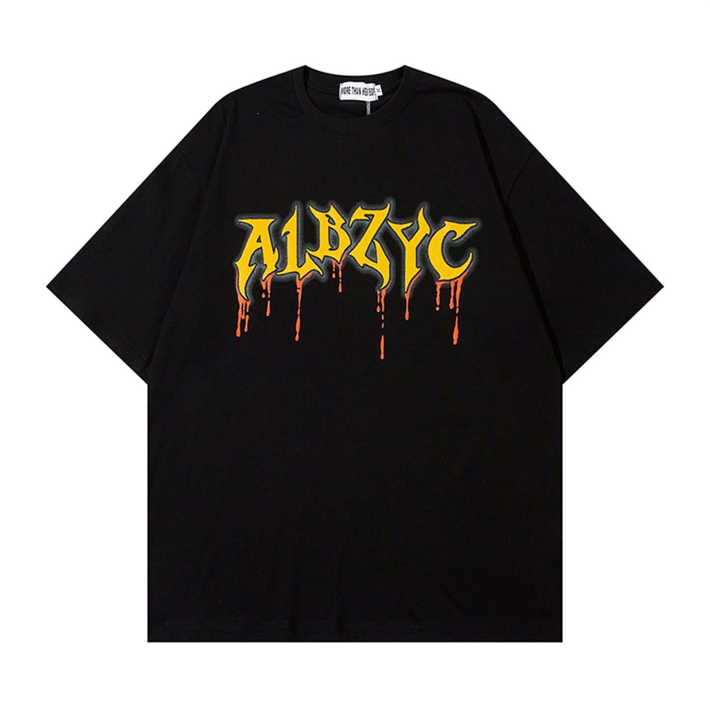 Melted Puff Letter Print Short Sleeve T-Shirt WN15060