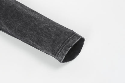 Washed Frayed Pullover Sweatshirt WN23029