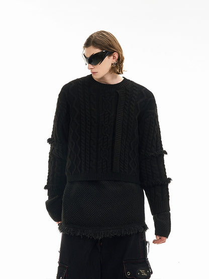 Layered Dyed Knit Sweater Setup WN12111