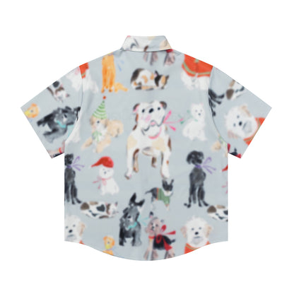 Dog All-Over Print Oversize Short Sleeve Shirt WN26858