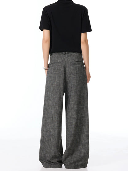 Houndstooth Linen Flare Trousers WN21442